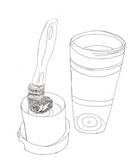 Immersion blender and portable blender blade cleaning brush – safe design