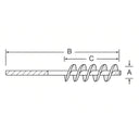 Heavy-duty g-series stiff stem tube brush with no handle and brass bristles