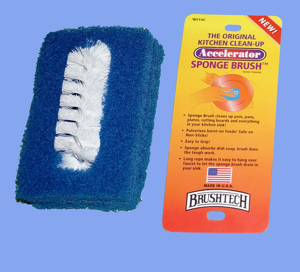 Brushtech #b317c The Fingertip and Hand Clean-Up Accelerator Sponge Brush
