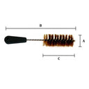 Heavy-duty e-series stiff stem tube brush with handle and brass bristles