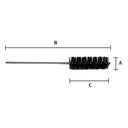F-series stiff stem tube brush with no handle and durable plastic bristles – ergonomic