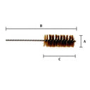 Heavy-duty g-series stiff stem tube brush with no handle and brass bristles