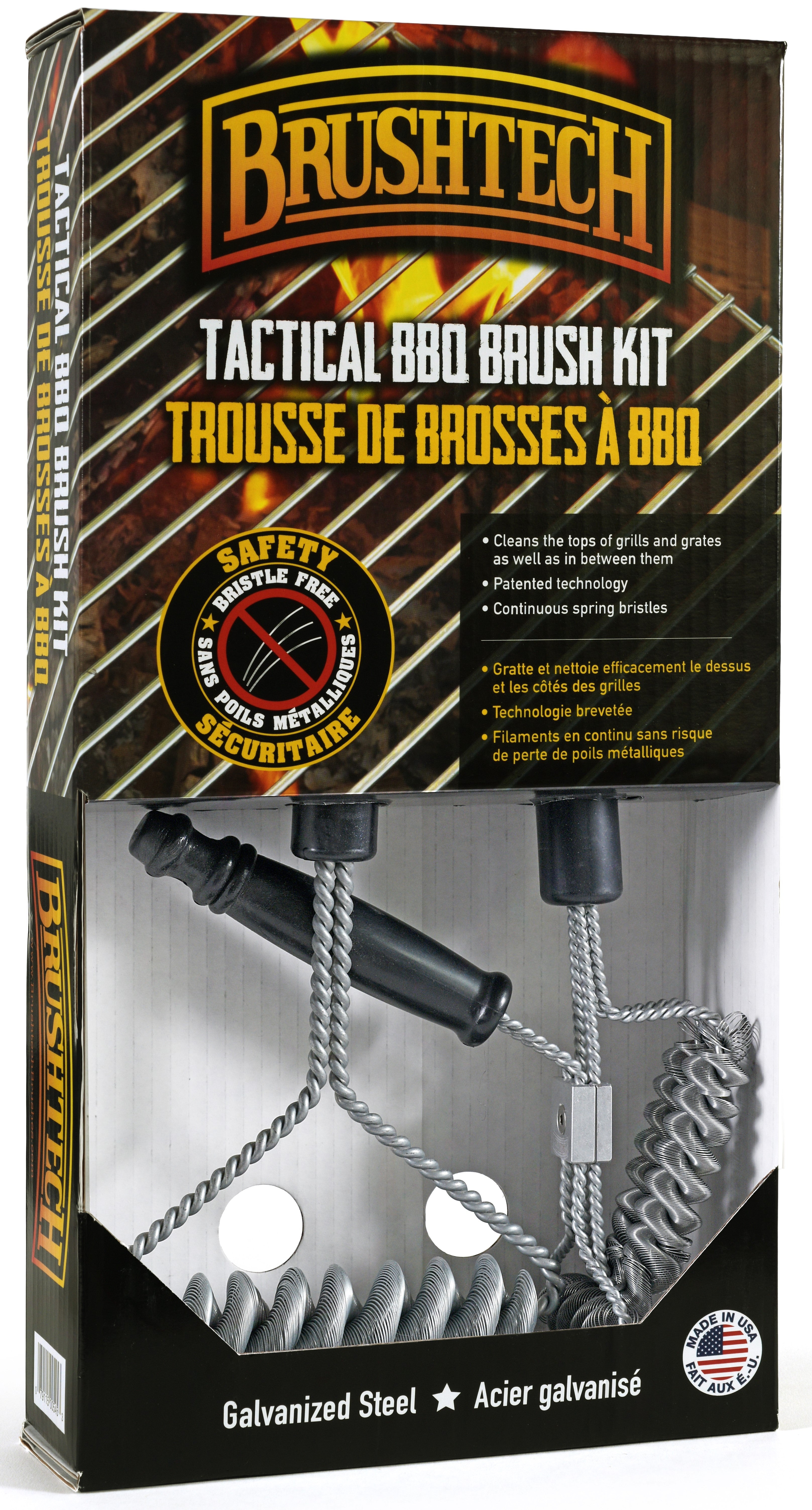BrushTech 16 Quad Spring Safety Double Helix Bristle Free BBQ