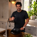 Cast iron pan heavy duty brush
