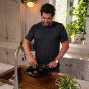 Cast iron pan heavy duty brush