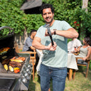 Tactical BBQ brush with downward assist - bristle free