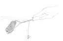 Advanced 21" safety double-helix bristle-free flat grill bbq brush