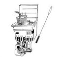 High temperature fryer cooling system cleaning brush – durable